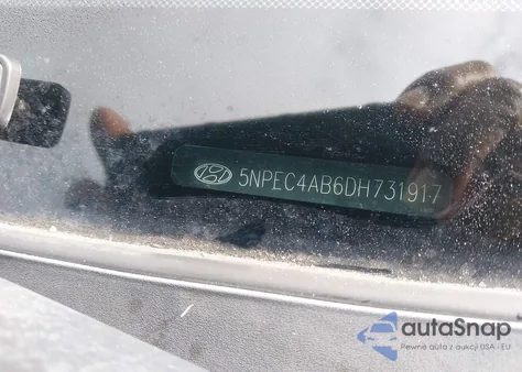 2013 Hyundai Sonata Se 2.0T z USA, uszkodzony, nr VIN 5NPEC4AB6DH731917